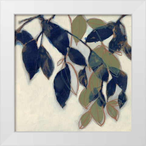 Entwined Leaves II White Modern Wood Framed Art Print by Goldberger, Jennifer