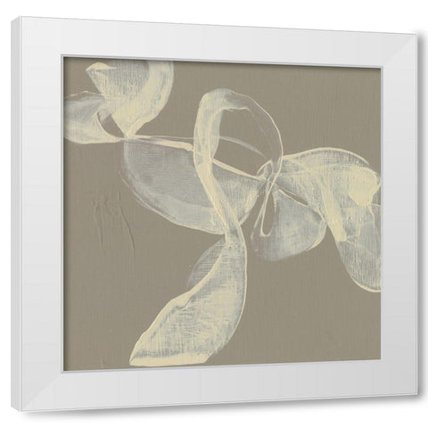 White Ribbon on Beige I White Modern Wood Framed Art Print by Goldberger, Jennifer