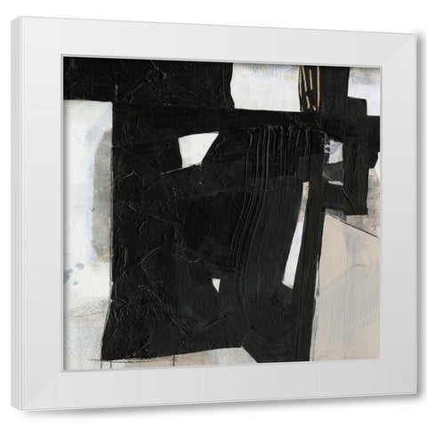 Deconstructed Ebony IV White Modern Wood Framed Art Print by Goldberger, Jennifer