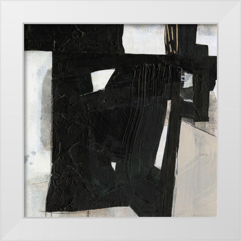 Deconstructed Ebony IV White Modern Wood Framed Art Print by Goldberger, Jennifer