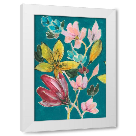 Tropic Bouquet I White Modern Wood Framed Art Print by Goldberger, Jennifer