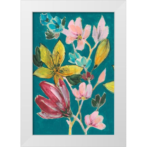 Tropic Bouquet I White Modern Wood Framed Art Print by Goldberger, Jennifer