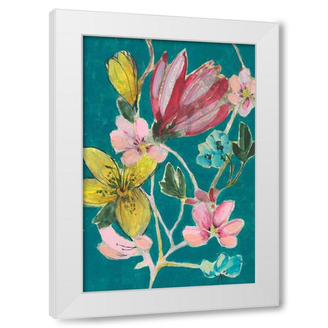 Tropic Bouquet II White Modern Wood Framed Art Print by Goldberger, Jennifer