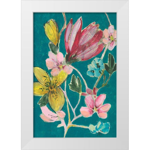 Tropic Bouquet II White Modern Wood Framed Art Print by Goldberger, Jennifer