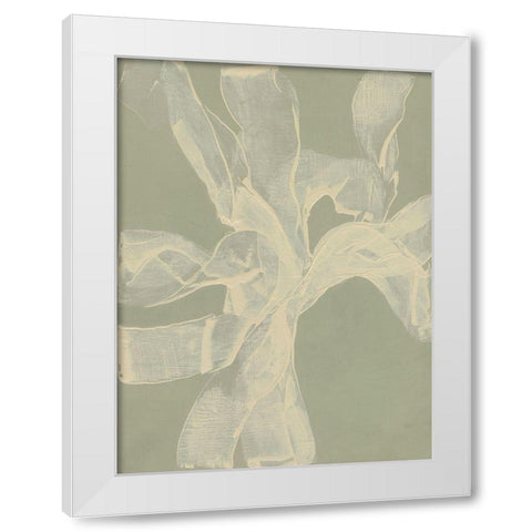 White Ribbon on Celadon II White Modern Wood Framed Art Print by Goldberger, Jennifer