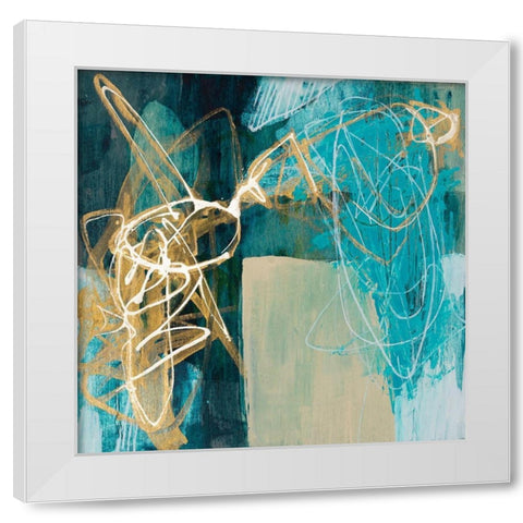 Blue Spectrum I White Modern Wood Framed Art Print by Goldberger, Jennifer