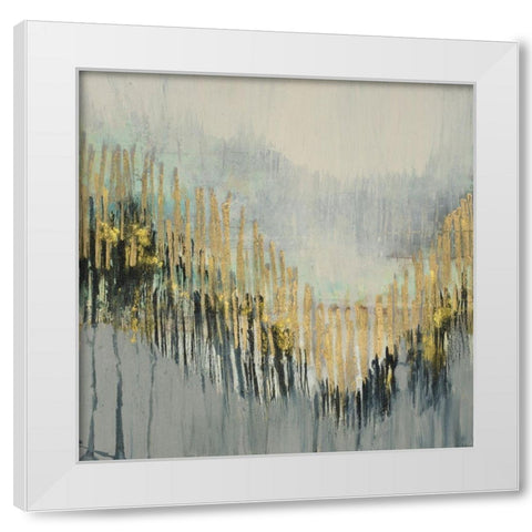 Gilded Striations I White Modern Wood Framed Art Print by Goldberger, Jennifer