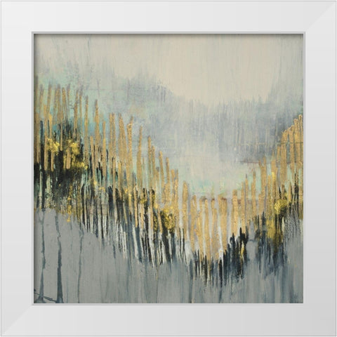 Gilded Striations I White Modern Wood Framed Art Print by Goldberger, Jennifer