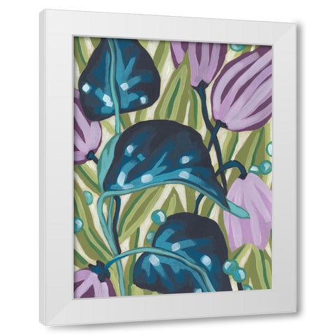 Tropical Jewels I White Modern Wood Framed Art Print by Vess, June Erica