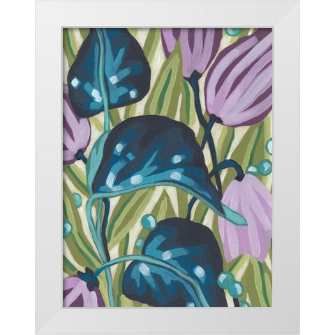 Tropical Jewels I White Modern Wood Framed Art Print by Vess, June Erica