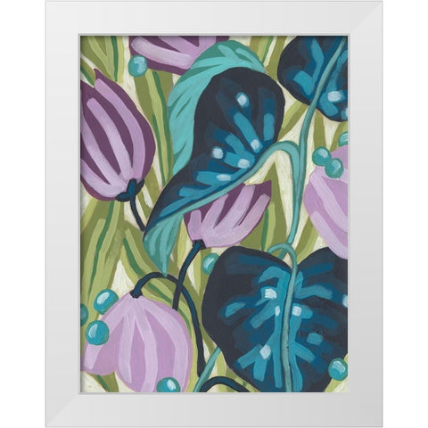 Tropical Jewels II White Modern Wood Framed Art Print by Vess, June Erica