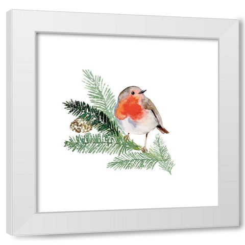 Winter Visitor I White Modern Wood Framed Art Print by Barnes, Victoria