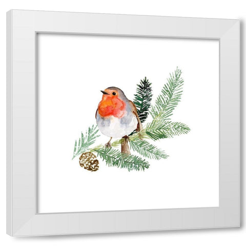 Winter Visitor II White Modern Wood Framed Art Print by Barnes, Victoria