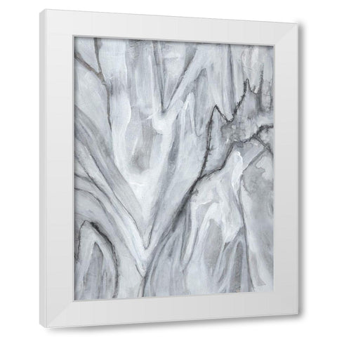 Marbled White II White Modern Wood Framed Art Print by Goldberger, Jennifer