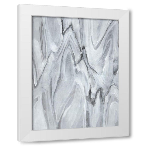 Marbled White III White Modern Wood Framed Art Print by Goldberger, Jennifer