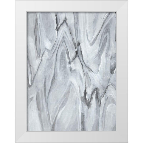 Marbled White III White Modern Wood Framed Art Print by Goldberger, Jennifer