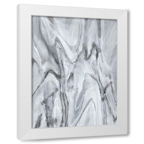 Marbled White IV White Modern Wood Framed Art Print by Goldberger, Jennifer