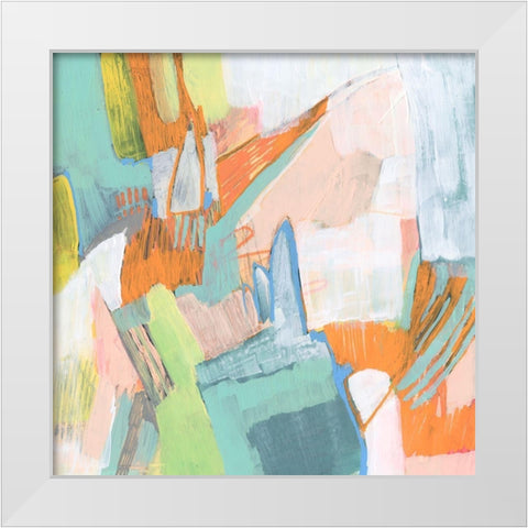 Candied Sherbet II White Modern Wood Framed Art Print by Goldberger, Jennifer