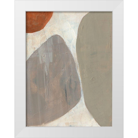 Three Stones I White Modern Wood Framed Art Print by Goldberger, Jennifer