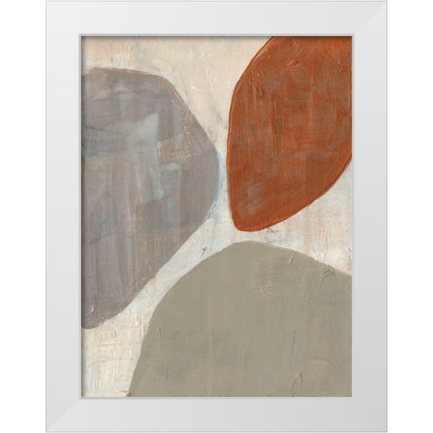 Three Stones II White Modern Wood Framed Art Print by Goldberger, Jennifer