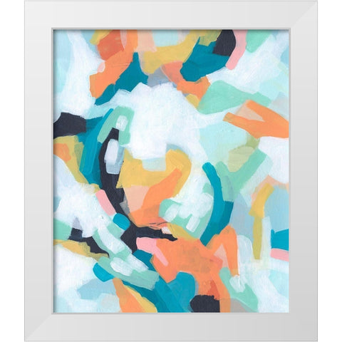 Sorbet Swirl II White Modern Wood Framed Art Print by Vess, June Erica
