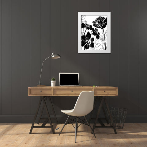 Monotype Garden I White Modern Wood Framed Art Print by Vess, June Erica