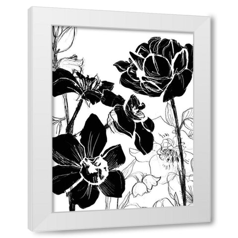 Monotype Garden I White Modern Wood Framed Art Print by Vess, June Erica