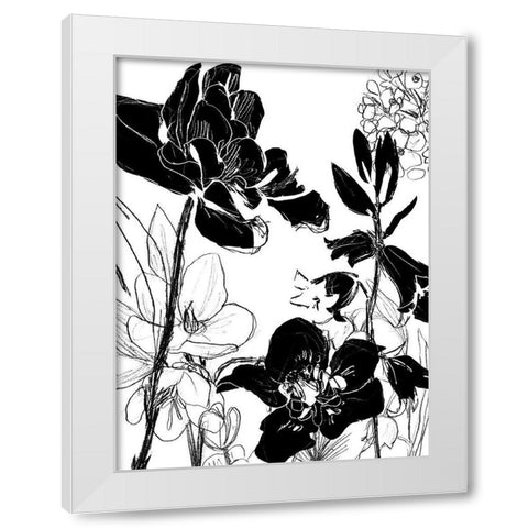 Monotype Garden II White Modern Wood Framed Art Print by Vess, June Erica