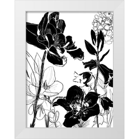 Monotype Garden II White Modern Wood Framed Art Print by Vess, June Erica