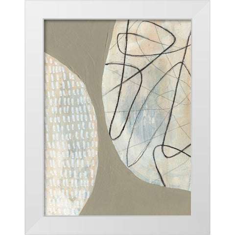 Orb Patterns I White Modern Wood Framed Art Print by Goldberger, Jennifer