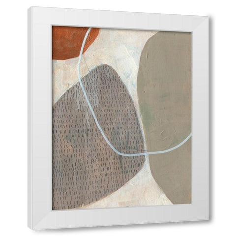 Marked Stones I White Modern Wood Framed Art Print by Goldberger, Jennifer