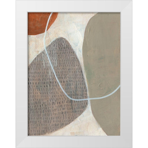 Marked Stones I White Modern Wood Framed Art Print by Goldberger, Jennifer