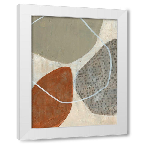 Marked Stones II White Modern Wood Framed Art Print by Goldberger, Jennifer