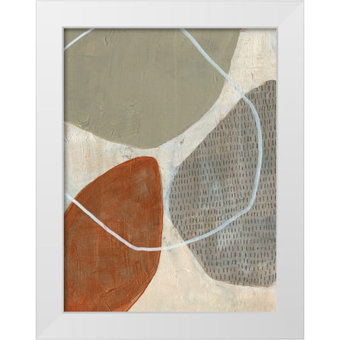 Marked Stones II White Modern Wood Framed Art Print by Goldberger, Jennifer