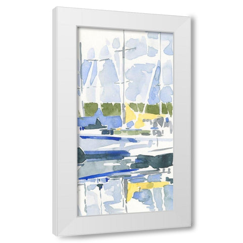 Sailboat Reflections II White Modern Wood Framed Art Print by Caroline, Emma