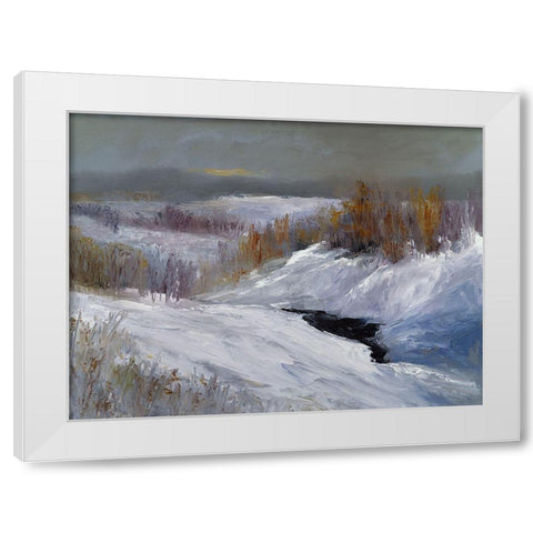 Fresh Snow White Modern Wood Framed Art Print by Finch, Sheila