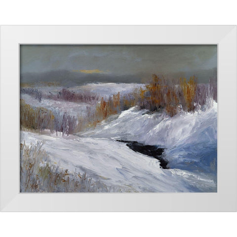 Fresh Snow White Modern Wood Framed Art Print by Finch, Sheila