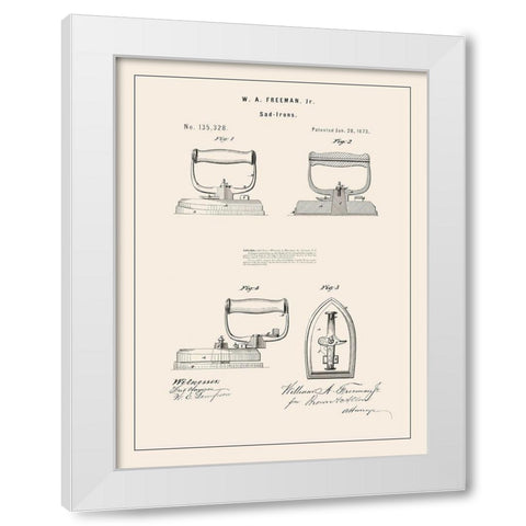 Laundry Patent I White Modern Wood Framed Art Print by Barnes, Victoria
