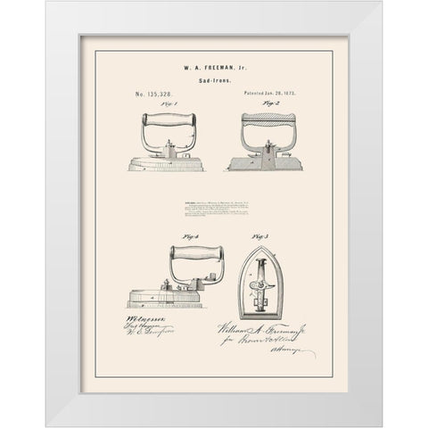 Laundry Patent I White Modern Wood Framed Art Print by Barnes, Victoria