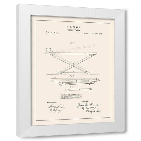 Laundry Patent IV White Modern Wood Framed Art Print by Barnes, Victoria