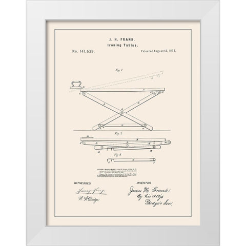 Laundry Patent IV White Modern Wood Framed Art Print by Barnes, Victoria