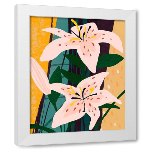 Lily Collage II White Modern Wood Framed Art Print by Warren, Annie