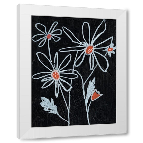 Flower Doodle II White Modern Wood Framed Art Print by Goldberger, Jennifer