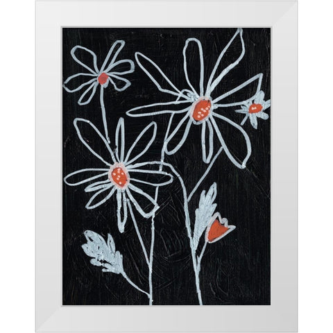 Flower Doodle II White Modern Wood Framed Art Print by Goldberger, Jennifer