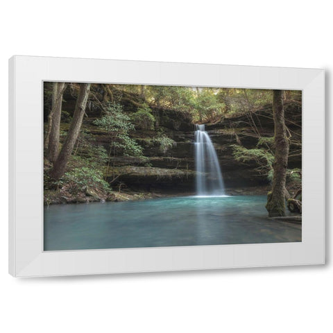 Crystal Blue White Modern Wood Framed Art Print by Head, Danny