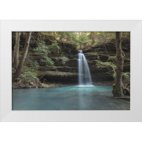 Crystal Blue White Modern Wood Framed Art Print by Head, Danny