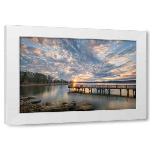 Sunset Blues White Modern Wood Framed Art Print by Head, Danny