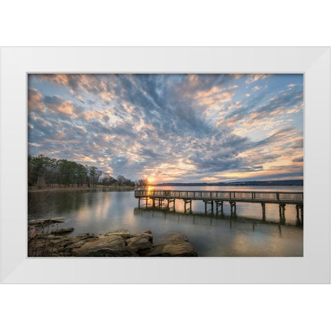 Sunset Blues White Modern Wood Framed Art Print by Head, Danny