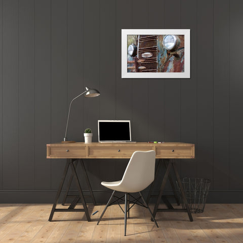Blue n Rust White Modern Wood Framed Art Print by Head, Danny