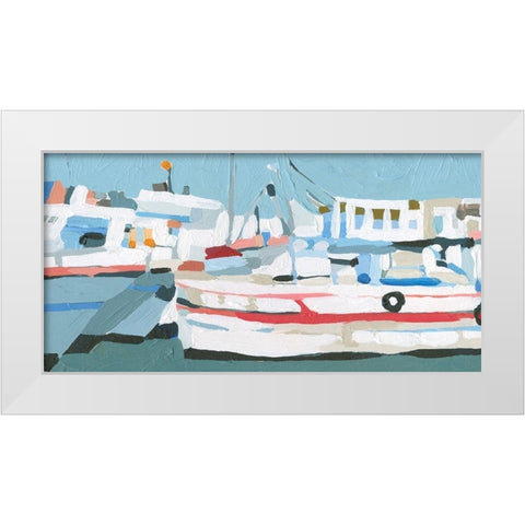 Bright Boats I White Modern Wood Framed Art Print by Caroline, Emma